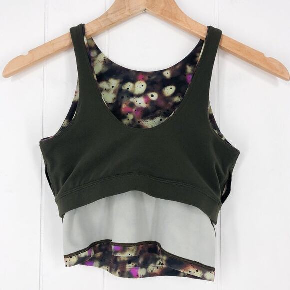 Lululemon Align High Neck Tank Top Sports Bra Longline W1DN1S Size 2 Green Multi - Picture 8 of 16